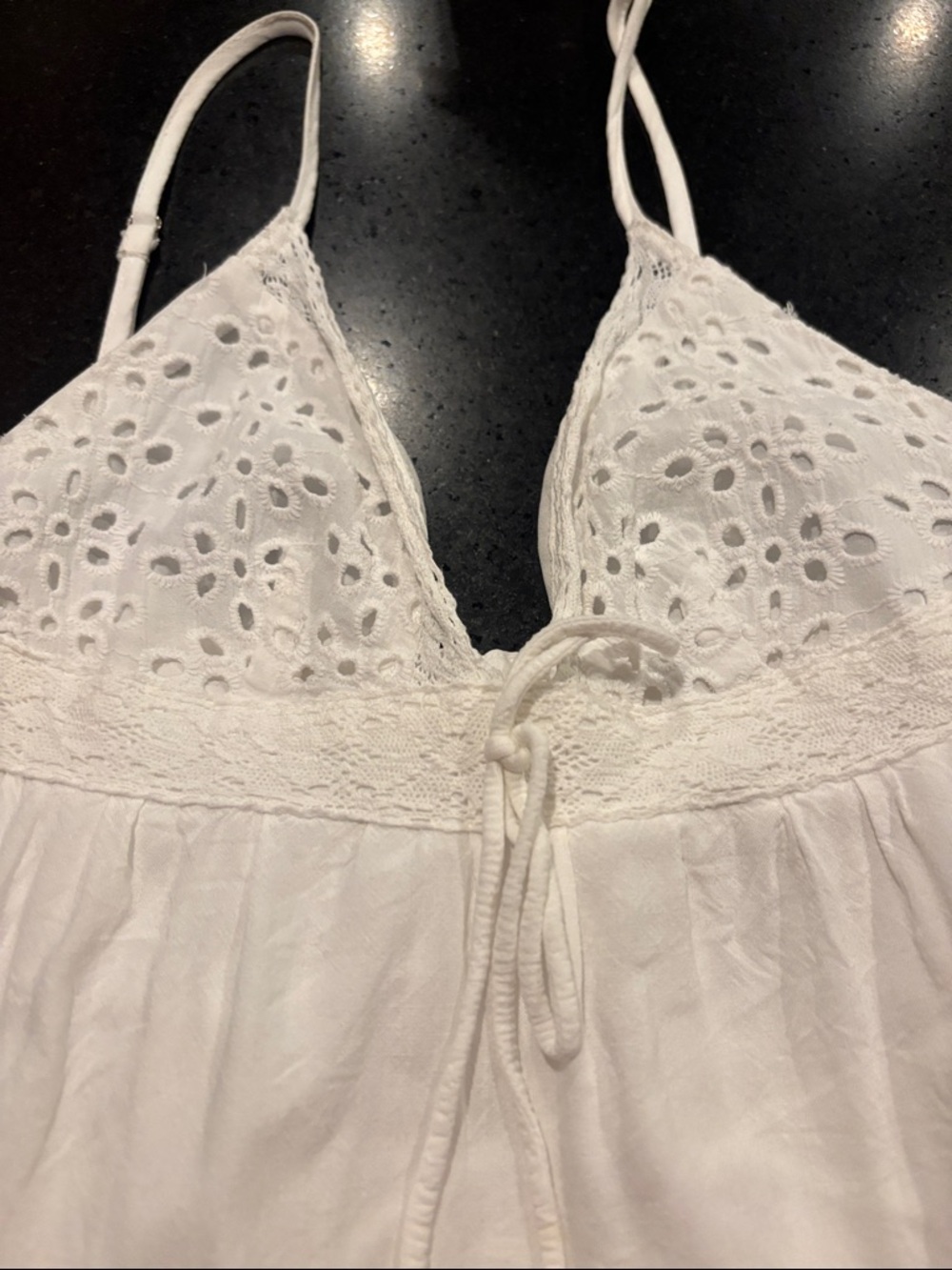Princess Polly White Eyelet Tiered Dress / Top - Picture 3 of 9